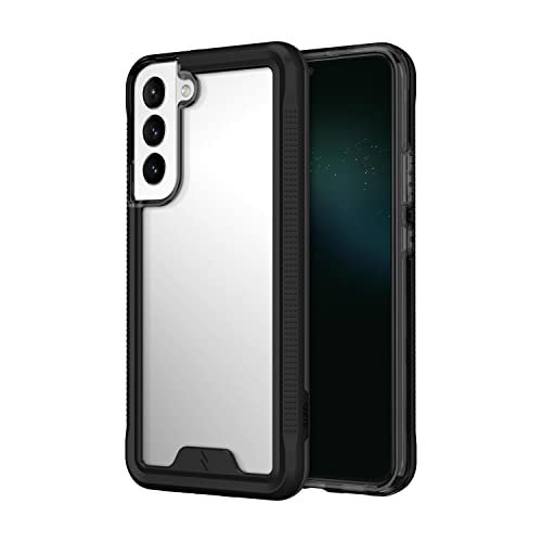 Funda para Galaxy S22 Plus de grado militar con protector de pantalla de vidrio templado, color negro