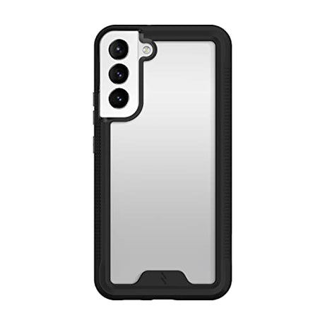 Funda para Galaxy S22 Plus de grado militar con protector de pantalla de vidrio templado, color negro