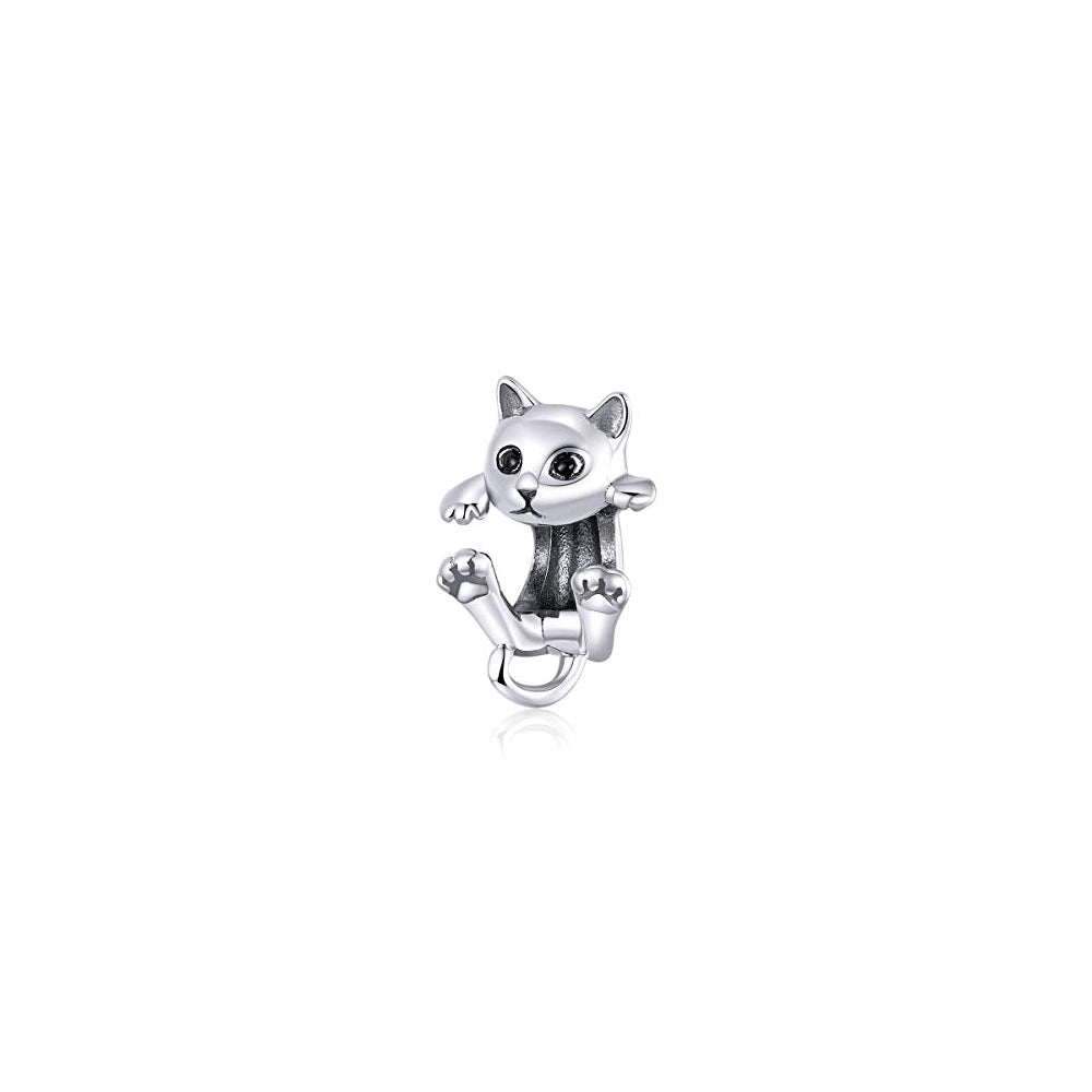 Pulseras de plata de ley 925 con diseño gato