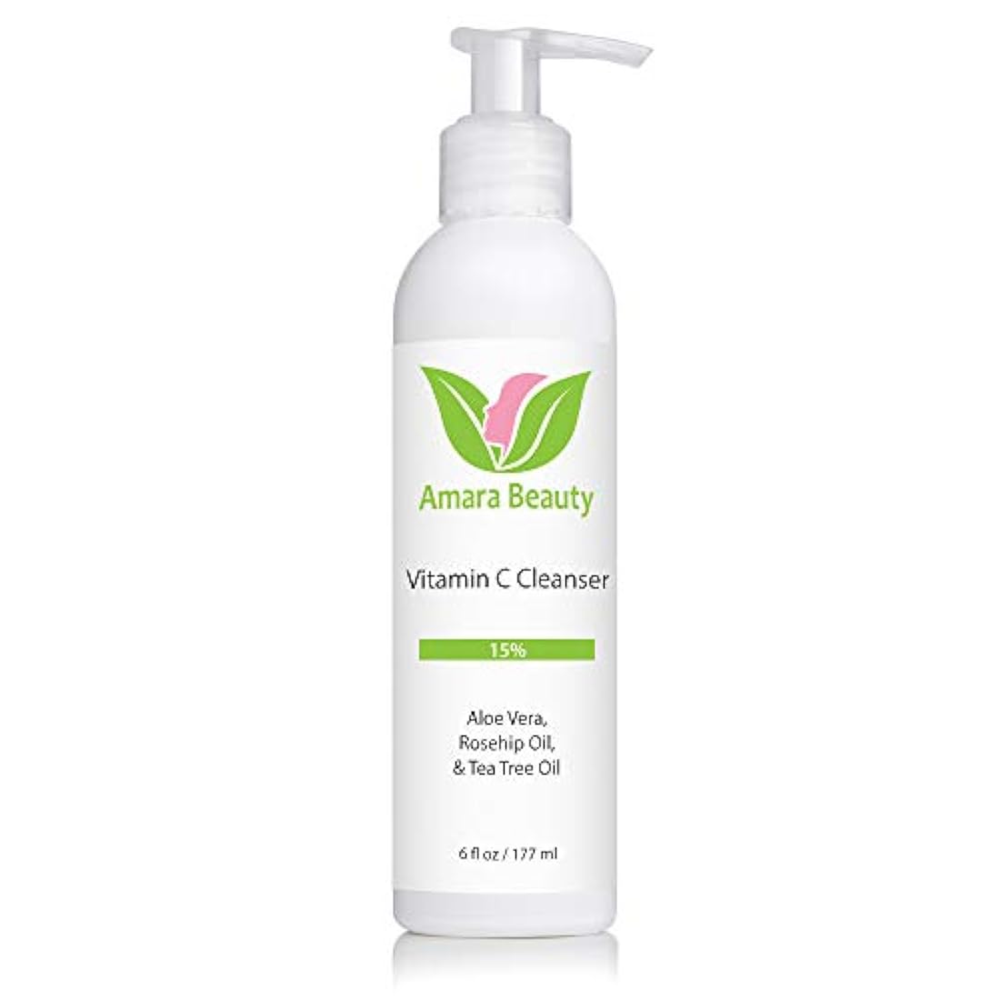 Amara Organics Limpiador facial con 15% de Vitamina C, 6 fl
