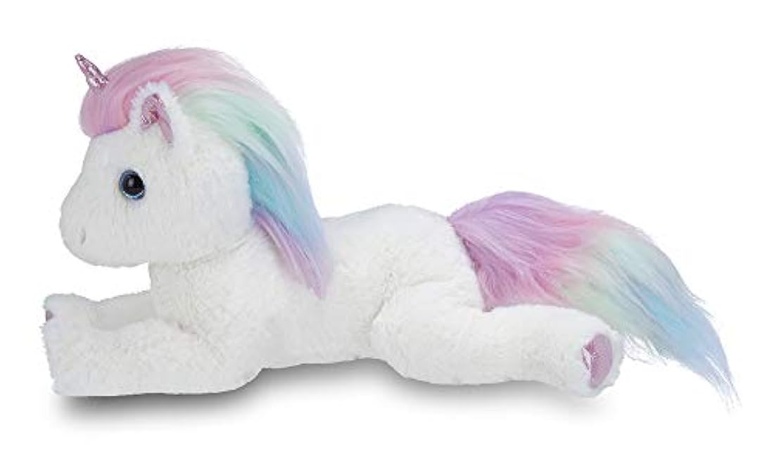 Peluche de unicornio con forma de melena de arcoíris, L