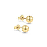 Aretes chapados en oro de 18 quilates con bola de plata