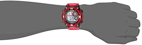 Reloj cronógrafo digital con correa de resina roja mate