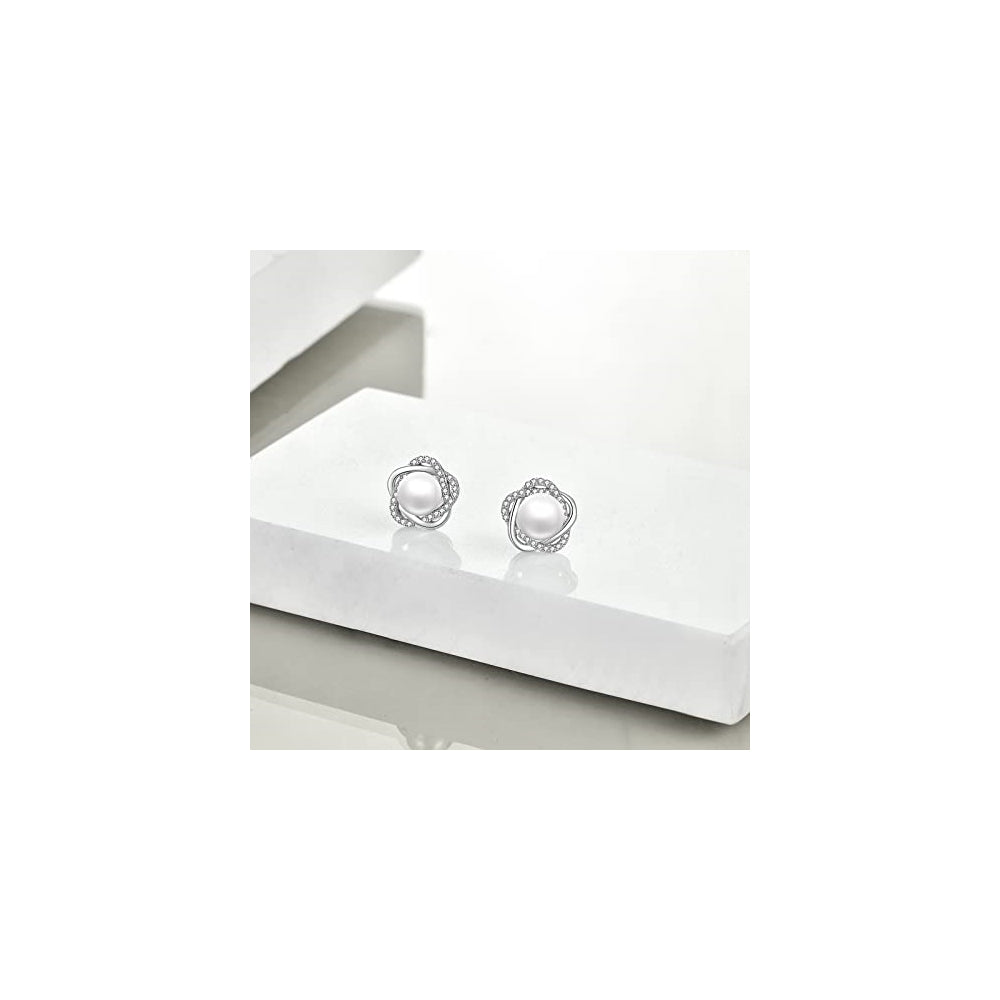 Aretes de perlas para mujer
