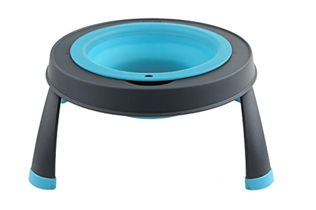 Alimentador sencillo para mascotas pequeño gris / azul
