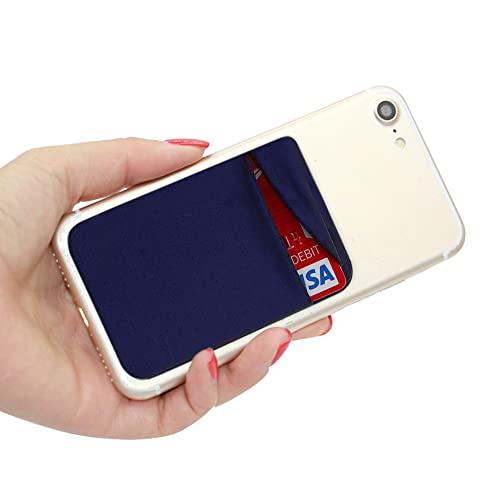 Paquete de 4 soportes para tarjetas de teléfono celular con adhesivo adhesivo para la parte posterior del teléfono, fundas elásticas para tarjetas de identificación, bolsillo para tarjetas de crédito, billetera para teléfonos inteligentes Android
