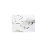 Aretes colgantes de plata con forma de onda para mujeres