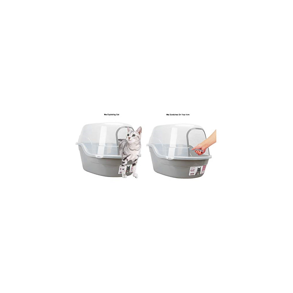Caja de arena para gatos con capucha extra grande
