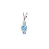 Aretes con colgante de tres piedras preciosas