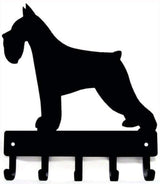 – Figura de perro Schnauzer miniatura clave rack/correa del perro colgadero – Artisan metal tienda Regalos & Premios, Negro