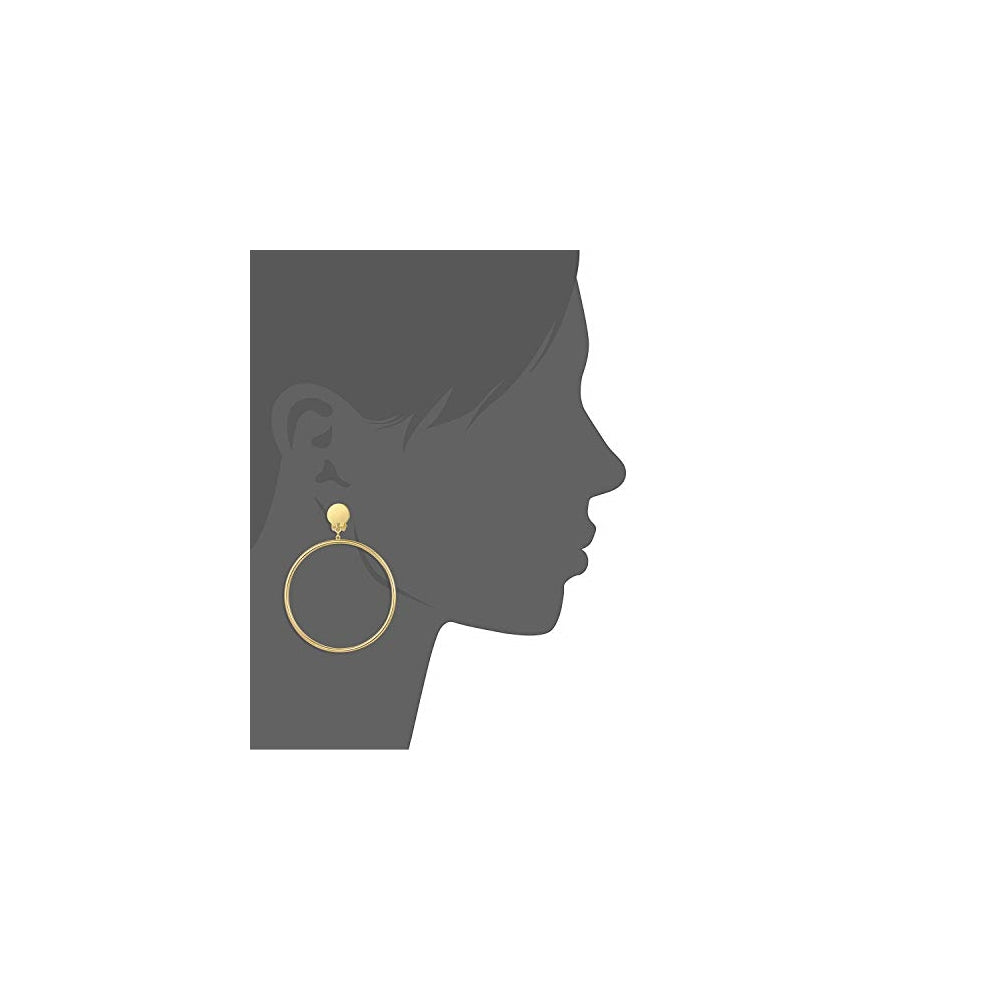 Aretes minimalistas de aro grande de 2 pulgadas con clip