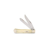 Cuchillo de bolsillo natural liso para huesos con escudo