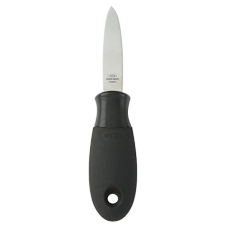 Cuchillo para ostras con mango antideslizante, 7, Negro.