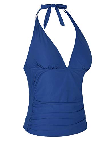 Parte superior de tankini para natación, con cuello profundo