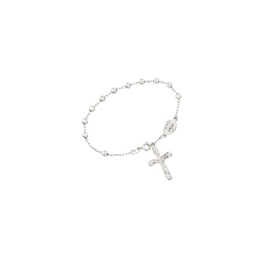 Pulseras de plata de ley estilo rosario
