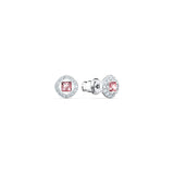 Aretes para mujer con cristales rosas