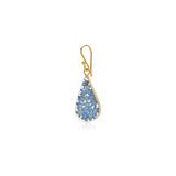 Aretes de plata  en forma de lágrima con flores prensadas