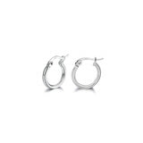 Aretes de aro chapados en oro blanco para mujeres 3 pares
