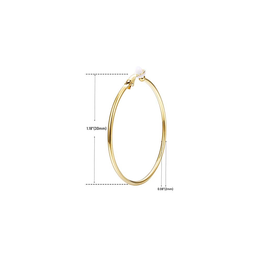 Aretes de aro con clip para mujer