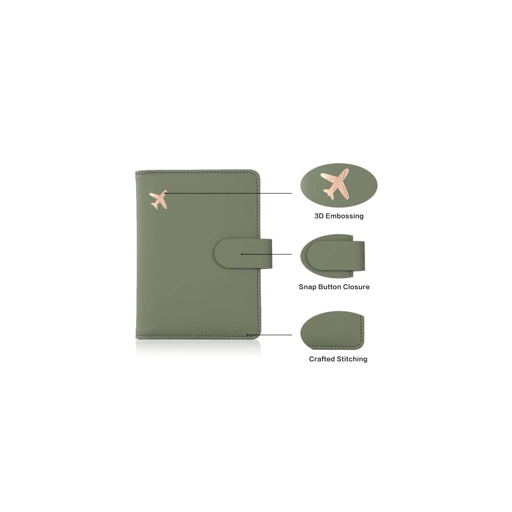 Porta Documentos y Tarjetas Soporte para pasaporte verde