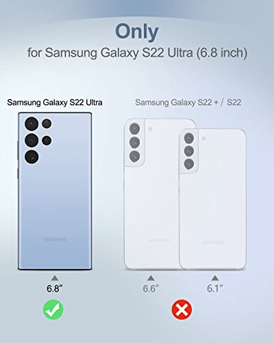 SURITCH Compatible con Galaxy S22 Ultra Clear Case 5G, [Protector de pantalla integrado] Protección de cuerpo completo Carcasa dura + TPU suave parachoques a prueba de golpes Funda resistente para Samsung Galaxy S22 Ultra 6.8 pulgadas (transparente)