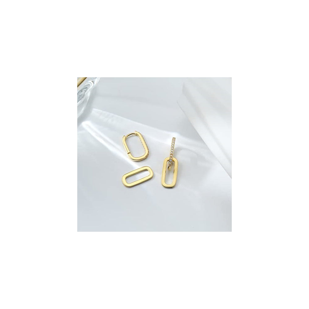 Aretes de aro de oro de 14 quilates para mujer convertibles
