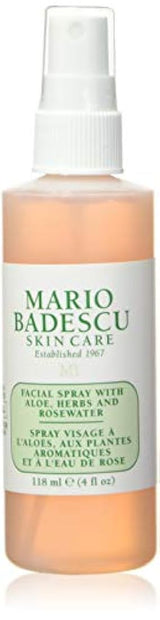 Spray facial con hierbas de aloe y agua de rosas