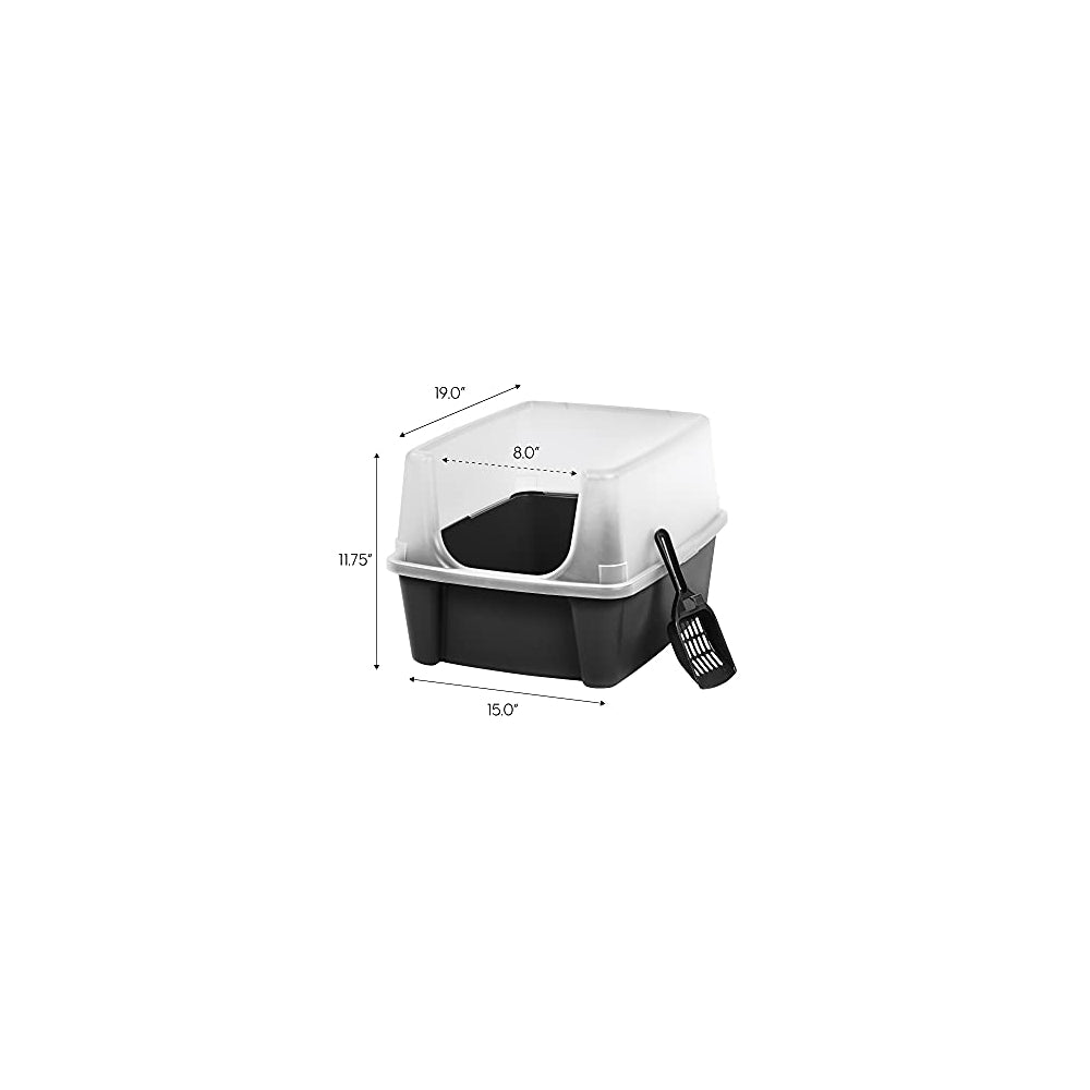Caja de arena para gatos con escudo y pala para arena