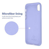 OTOFLY Funda de goma de gel de silicona líquida a prueba de golpes para iPhone Xs/iPhone X, antiarañazos y huellas dactilares, compatible con iPhone X/iPhone Xs de 5.8 pulgadas (2018), (morado claro)