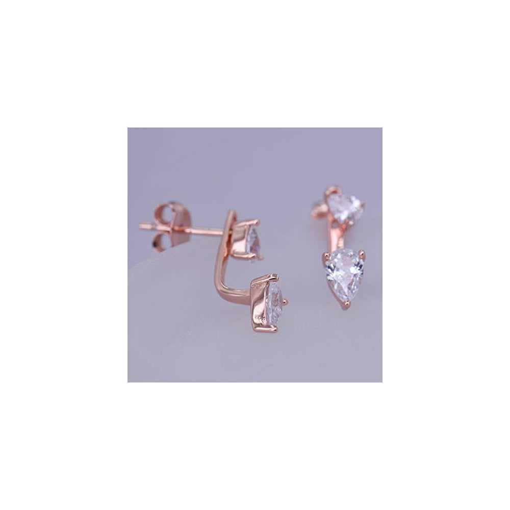 Aretes con forma de pera doble con circonita cúbica