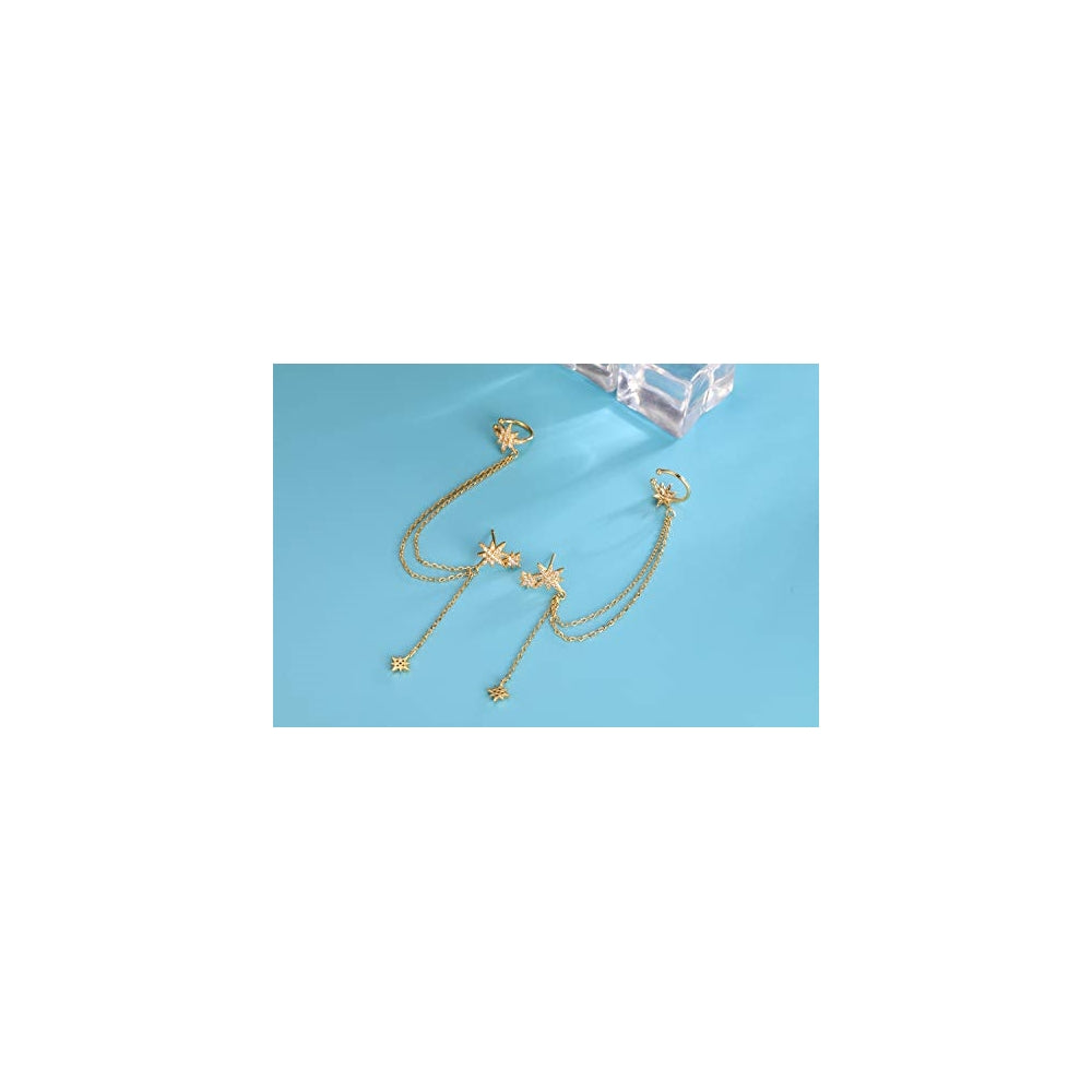 Aretes de plata  con diseño de estrella para mujeres