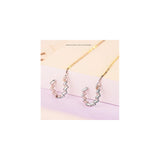 Aretes de borla de plata con forma de onda  para mujer