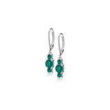Aretes con colgante  de tres piedras preciosas