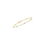Pulseras de estación de diamantes engastada en oro amarillo