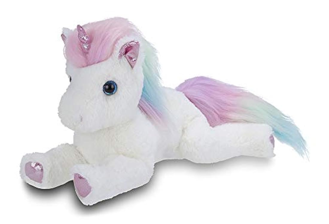 Peluche de unicornio con forma de melena de arcoíris, L