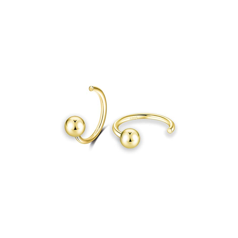 Aretes de aro de plata pequeños para mujer
