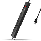 Protector PDU de montaje en bastidor con 6 pies, 125 V/15A