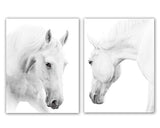 Juego de 2 ilustraciones de caballos blancos, 12.0 x 16.0 in