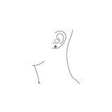 Aretes de plata cuadrados con circonita cúbica azul