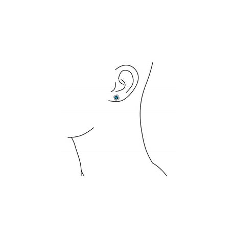 Aretes de plata cuadrados con circonita cúbica azul