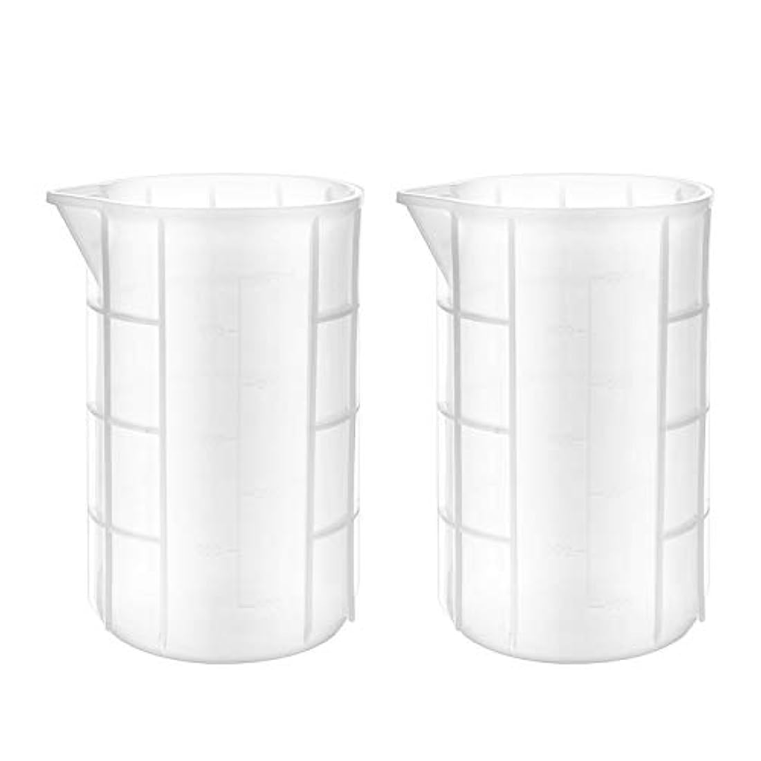 Vasos medidores de silicona de 23.7 fl oz, vasos de mezcla de resina para epoxi, moldes de fundición de joyería, pintura acrílica, vasos de medición reutilizables antiadherentes, 23 onzas, juego de 2