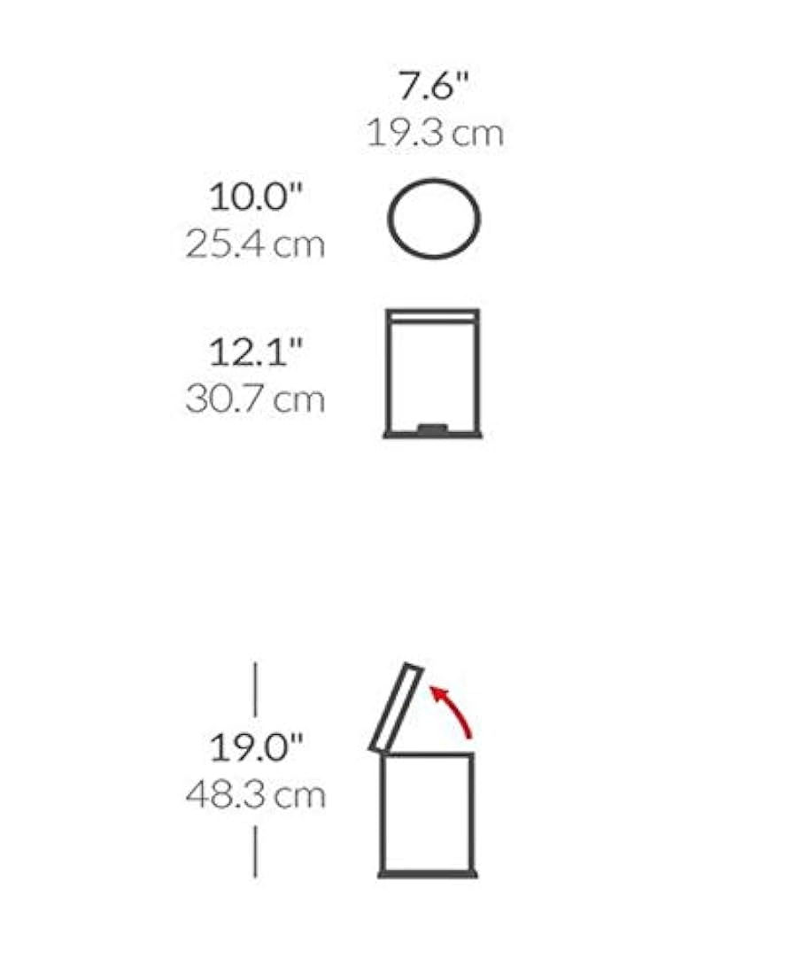 bote de basura Ronda Step, 1.2 galones, Acero inoxidable