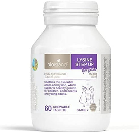 Bio Island Lysine para Jóvenes 60 Tabletas Masticables Importadas