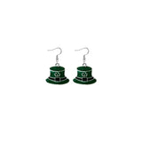 Aretes colgantes del día de San Patricio para mujeres
