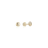 Aretes de media bola de oro amarillo de 14 quilates