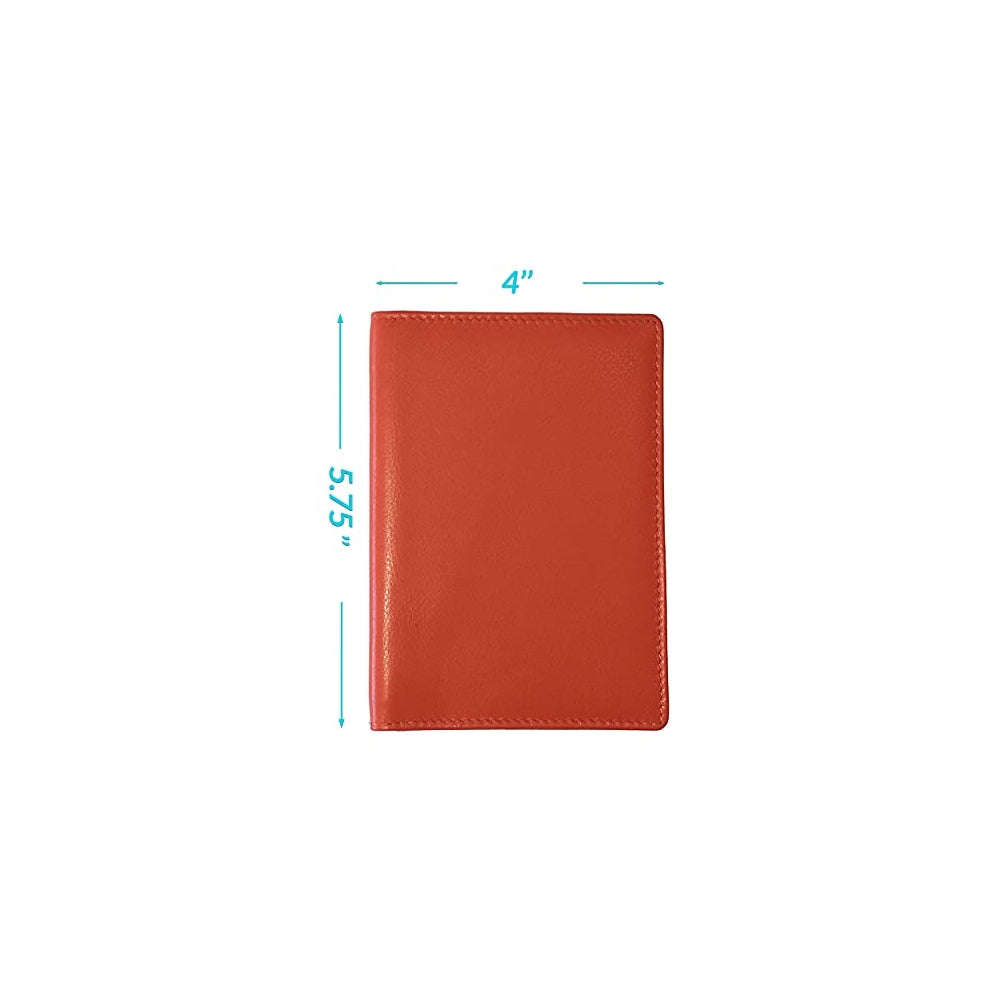 Porta Documentos y Tarjetas de piel para pasaporte naranja