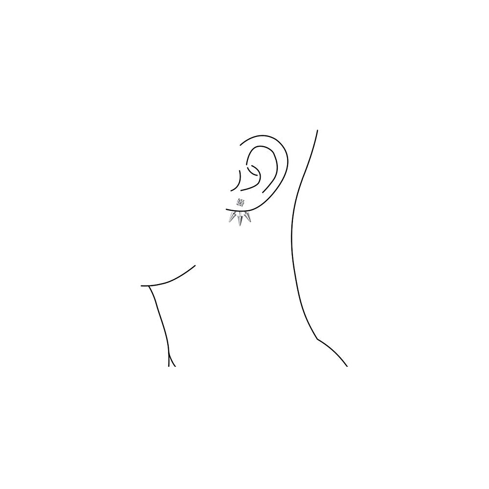 Aretes de plata góticos de triple punta de flecha para mujer