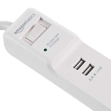 Protector de sobretensiones de 6 tomas con 2 puertos USB