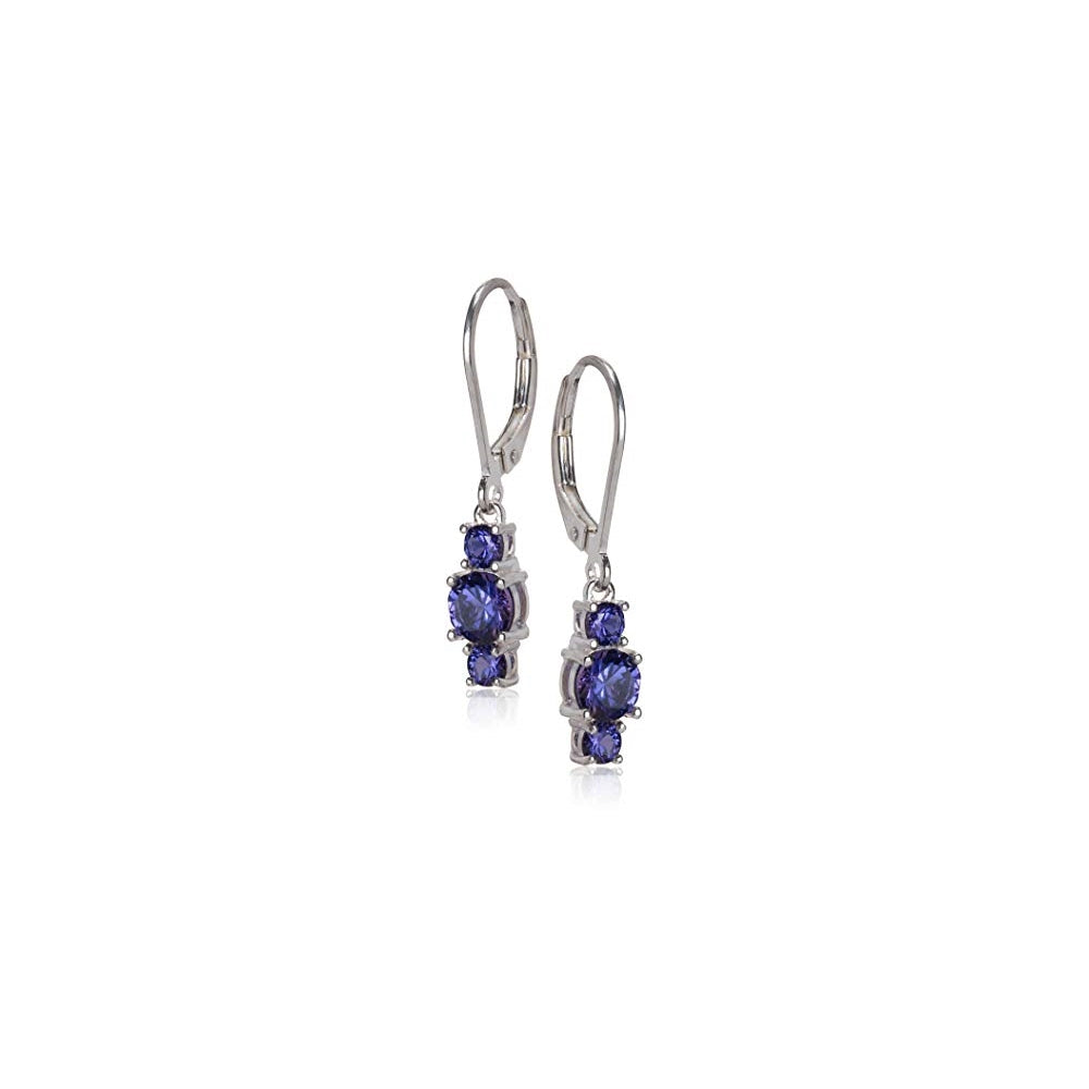 Aretes con colgante de tres piedras preciosas originales