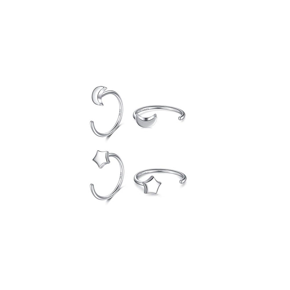 Aretes de aro de plata para mujer